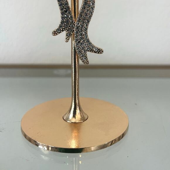 New Viral GOLD BOW Rhinestone Coupe Cocktail Glasses Set of 2 New - Picture 5 of 10